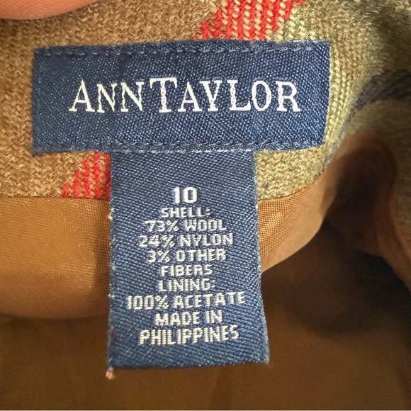 Vintage Ann Taylor Skirt Womens 10 Wool Blend Plaid Academia Preppy Career EUC - Picture 2 of 9